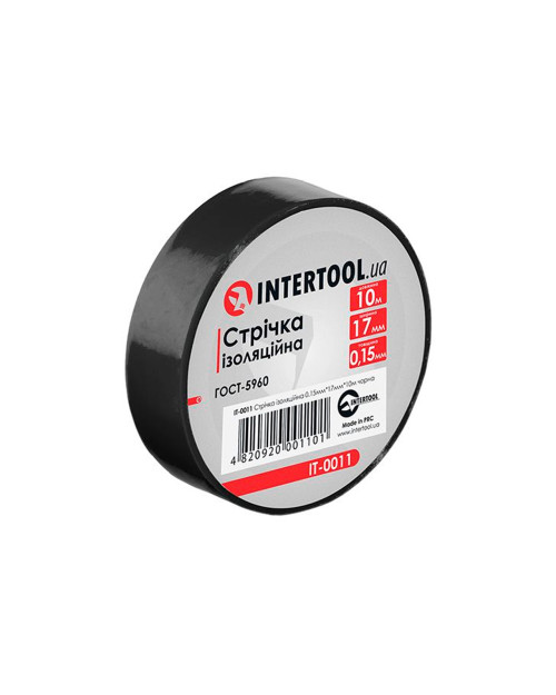 Стрічка ізоляційна Intertool - 10 м Чорна (IT-0011)