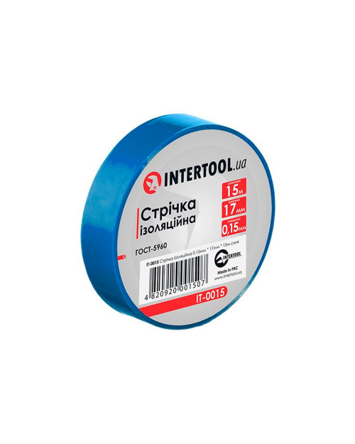 Стрічка ізоляційна Intertool - 15 м синя (IT-0015)