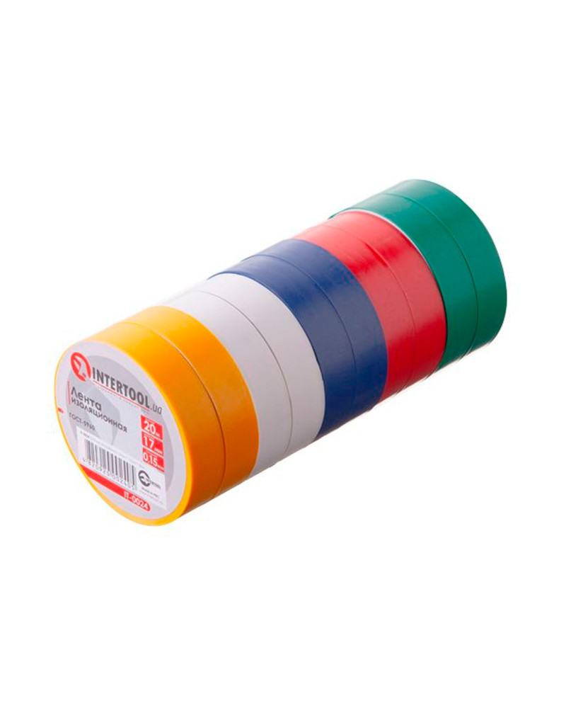 Стрічка ізоляційна Intertool - 20 м асорті (IT-0024)