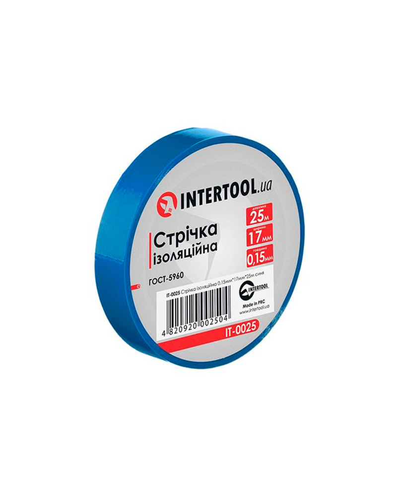 Стрічка ізоляційна Intertool - 25 м синя (IT-0025)