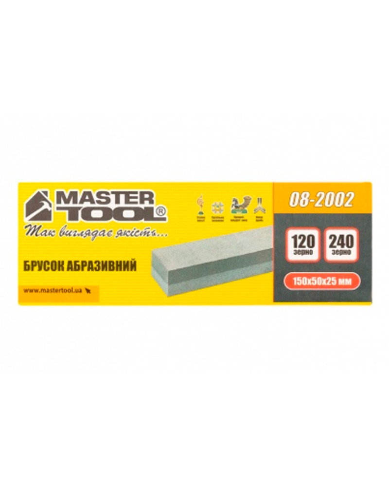 Точильний камінь Mastertool - 150 х 50 х 25 мм х P120/240 (08-2002)