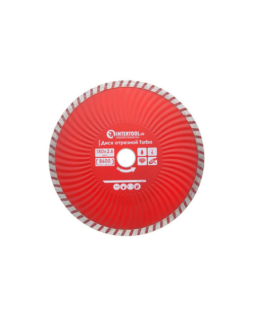 Диск алмазний Intertool - 180 мм турбоволна Pro (CT-2009)