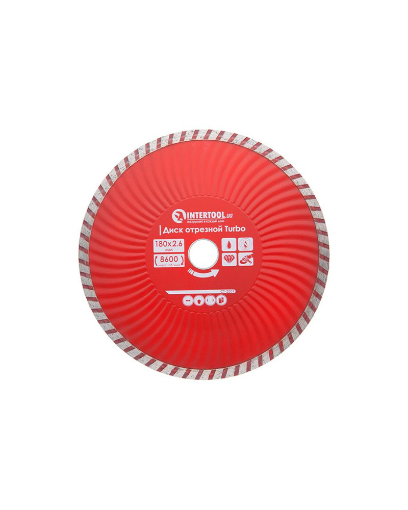 Диск алмазний Intertool - 180 мм турбоволна Pro (CT-2009)
