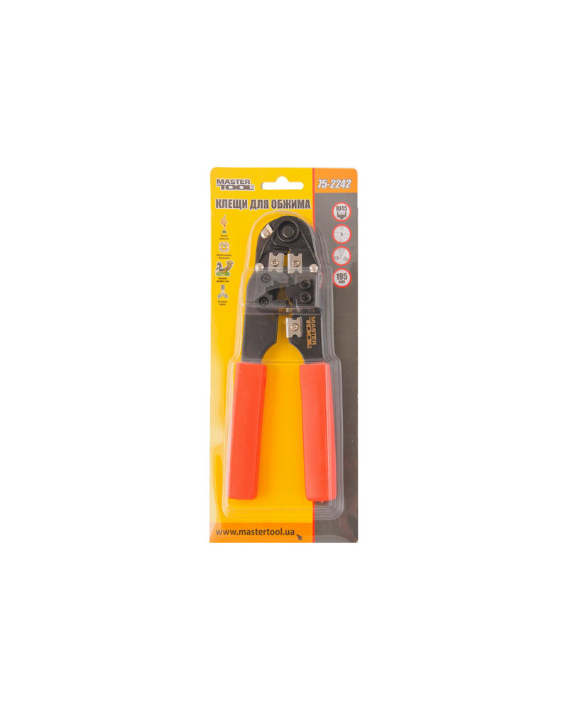 Кліщі для обпресування штекерів Mastertool - 195 мм RJ45 (75-2242)