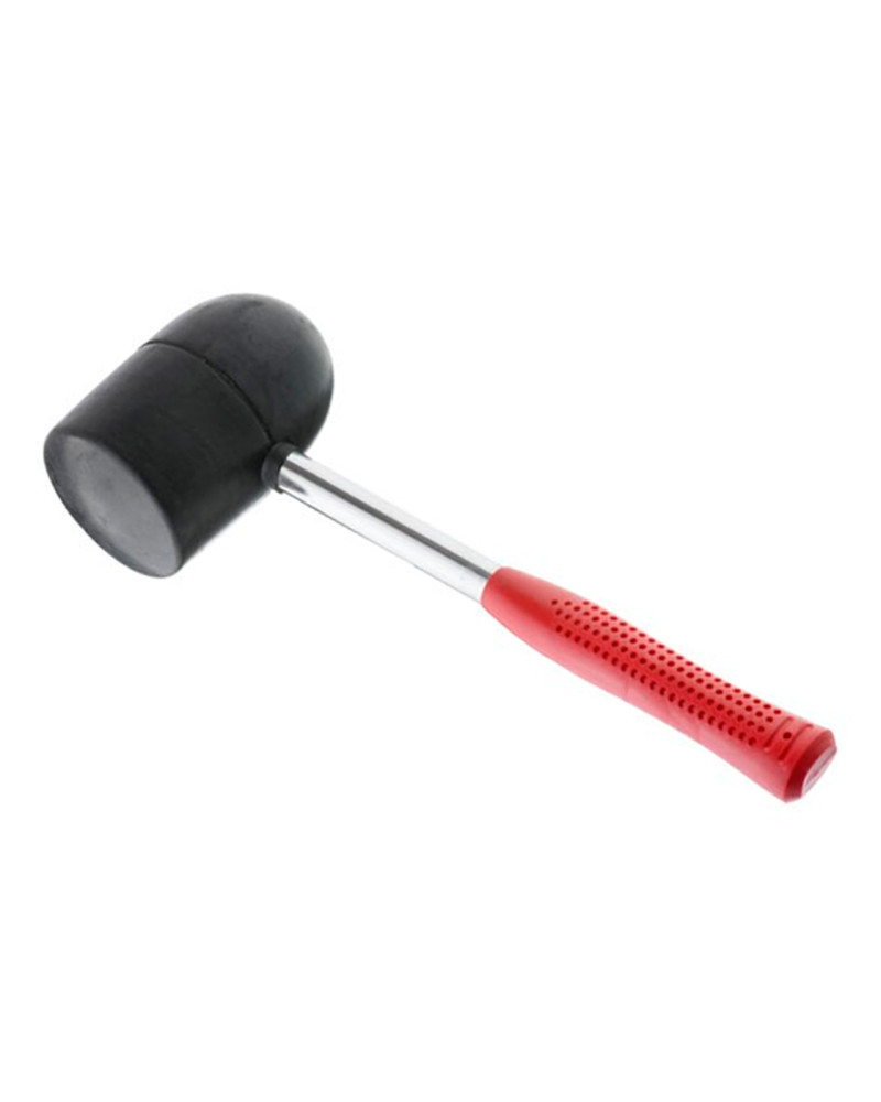Киянка Intertool - 1250 г х 90 мм Чорна гума, ручка дерево (HT-0228)