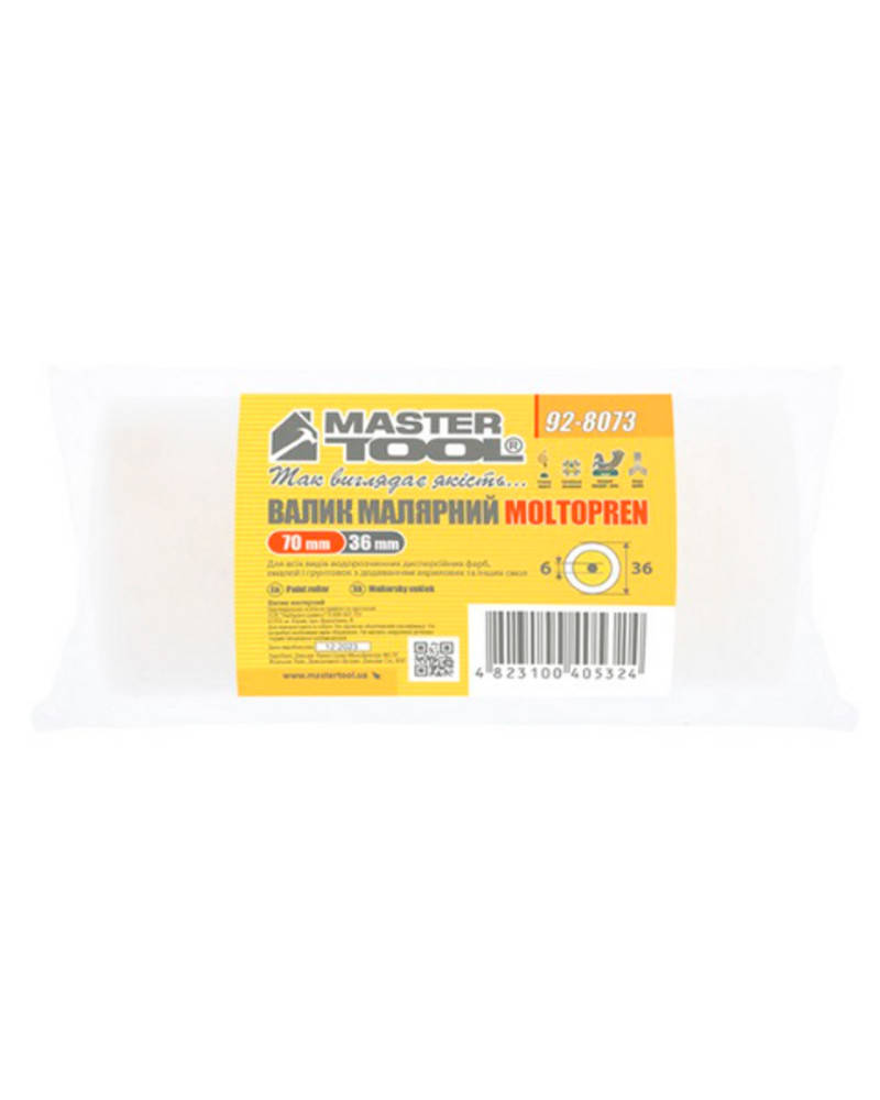 Валик мольтопрен Mastertool - 6 х 35 х 70 мм (92-8073)