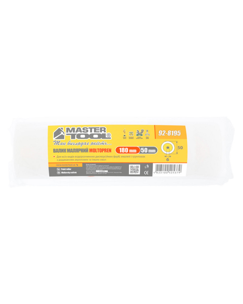 Валик мольтопрен Mastertool - 6 х 50 х 190 мм (92-8195)