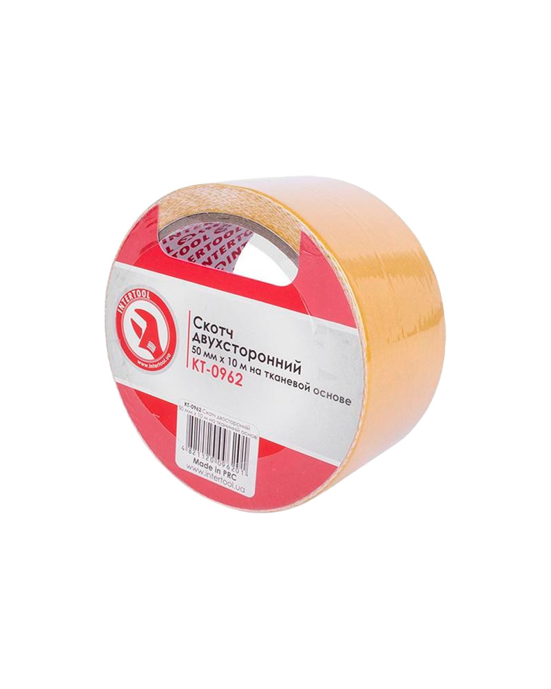Скотч двосторонній Intertool - 50 мм х 10 м тканина (KT-0962)