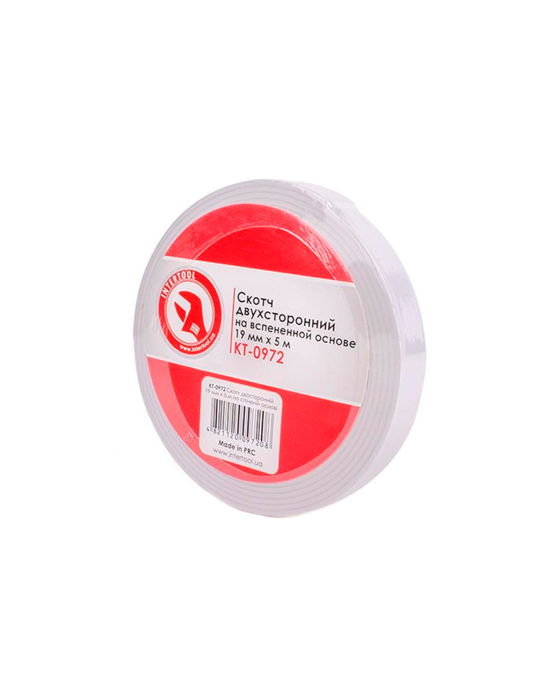 Скотч двосторонній Intertool - 19 мм х 5 м автомобільний (KT-0972)