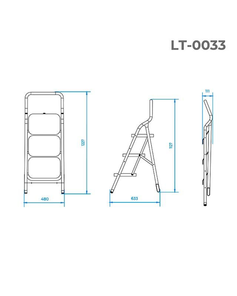 Драбина Intertool - 1145 мм х 3 ступені 380 х 260 мм (LT-0033)