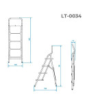 Драбина Intertool - 1390 мм х 4 ступені 380 х 260 мм (LT-0034)