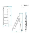 Драбина Intertool - 1625 мм х 5 ступені 380 х 260 мм (LT-0035)