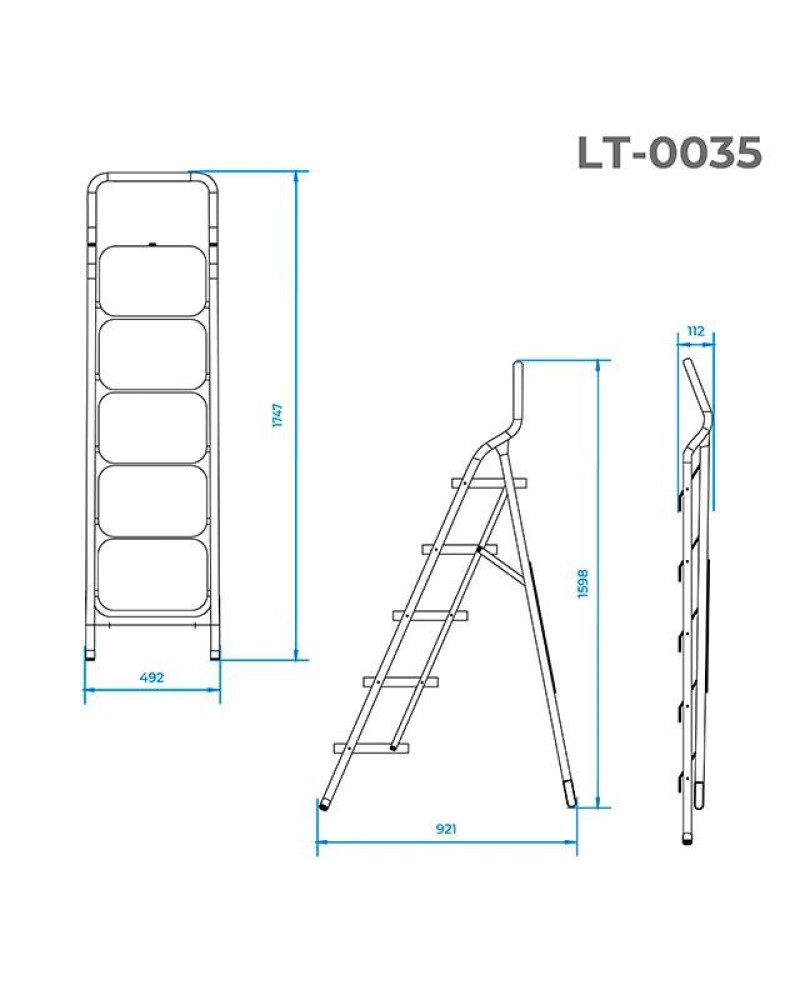 Драбина Intertool - 1625 мм х 5 ступені 380 х 260 мм (LT-0035)