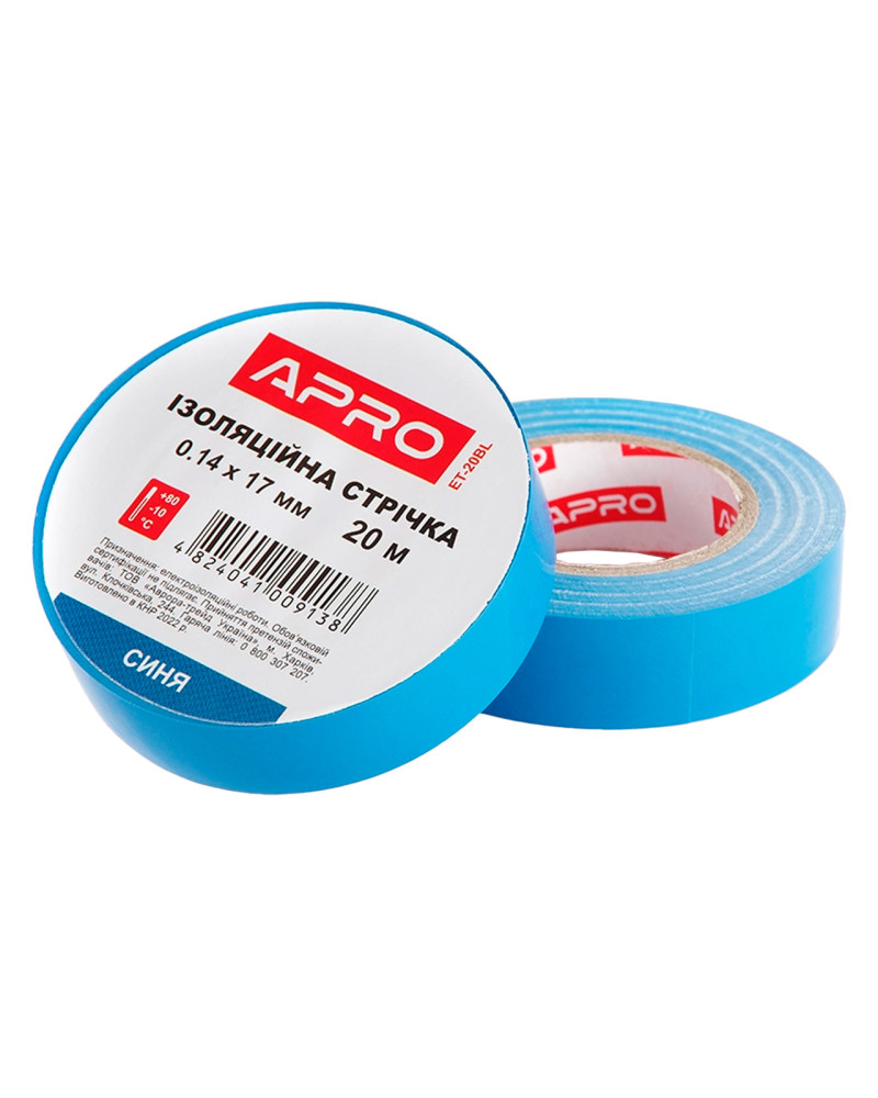 Стрічка ізоляційна Apro - 20 м x 17 x 0,14 мм синя (ET-20BL)