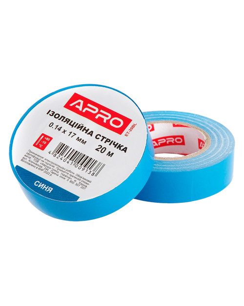 Стрічка ізоляційна Apro - 10 м x 17 x 0,14 мм синя (ET-10BL)