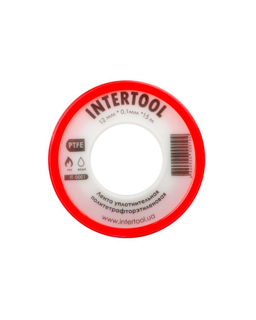 Стрічка тефлонова Intertool - 15 м x 12 x 0,1 мм (IT-0001)