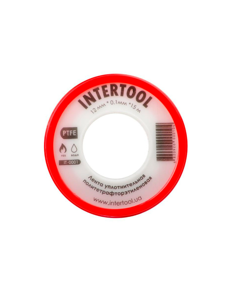 Стрічка тефлонова Intertool - 15 м x 12 x 0,1 мм (IT-0001)