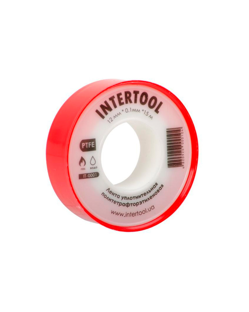 Стрічка тефлонова Intertool - 15 м x 12 x 0,1 мм (IT-0001)
