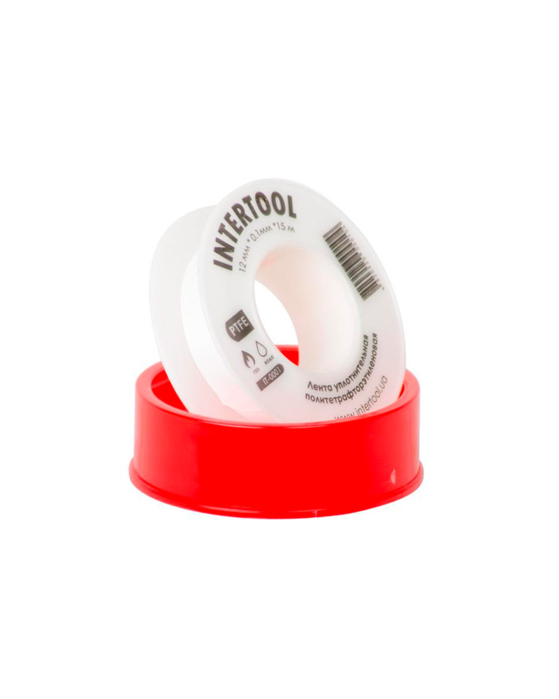 Стрічка тефлонова Intertool - 15 м x 12 x 0,1 мм (IT-0001)