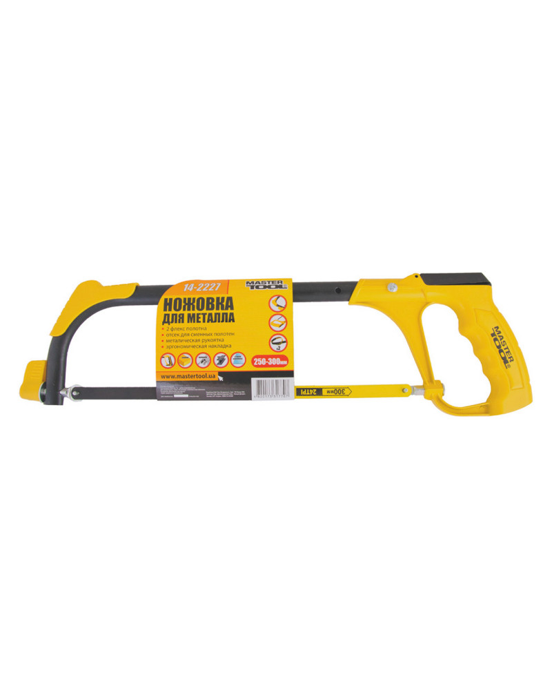 Ножівка по металу Mastertool - 250-300 мм металева ручка Pro (14-2227)