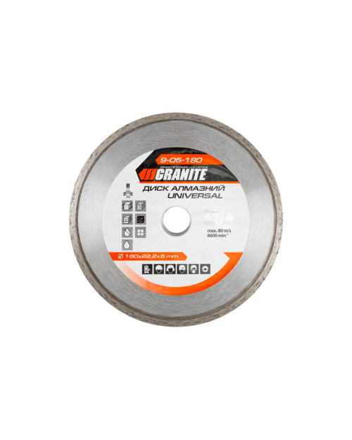 Диск алмазний Granite - 180 мм плитка (9-05-180)