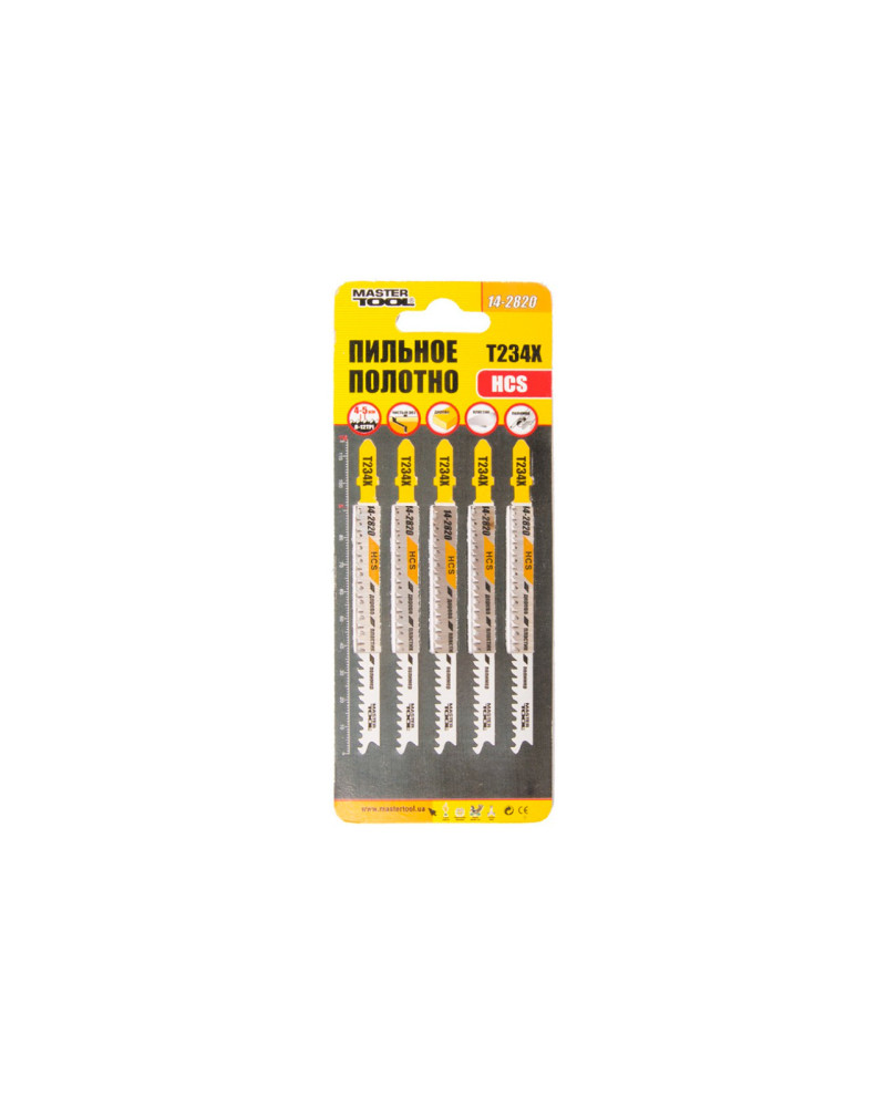 Полотно пильне для лобзика Mastertool - T234X 116 мм x 8-12T, дерево (5 шт.) (14-2820)