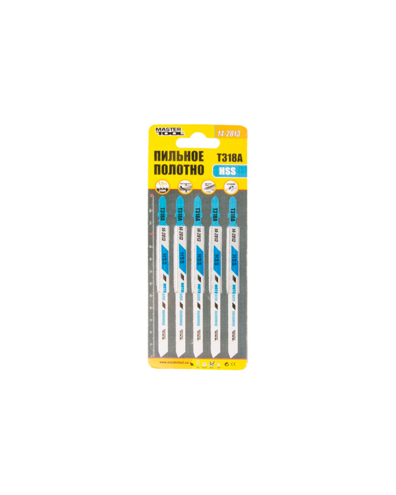 Полотно пильне для лобзика Mastertool - T318A 132 мм x 21T, метал (5 шт.) (14-2813)