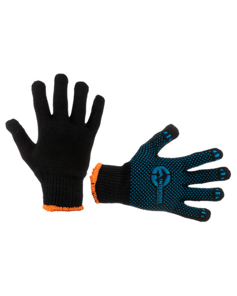 Рукавички Intertool - 70/30 з точкою 68г чорні 10