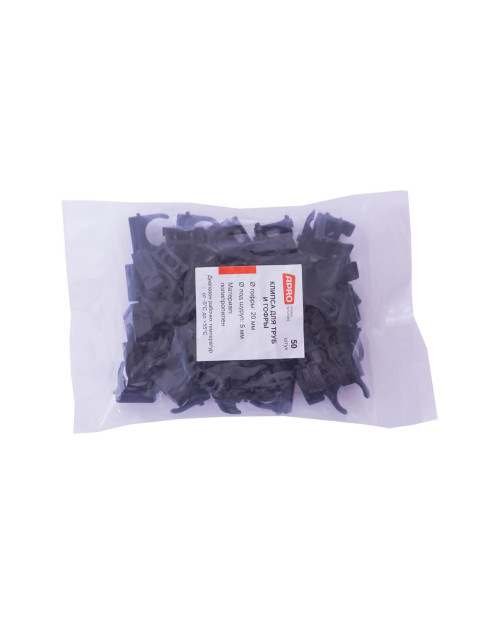 Кліпса для гофри Apro - 20 мм Чорна (50 шт.) (KG-20B)