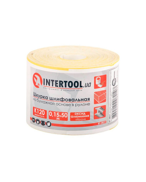 Шліфувальна шкурка Intertool - 115 мм x 50 м x P120 папір (BT-0821)
