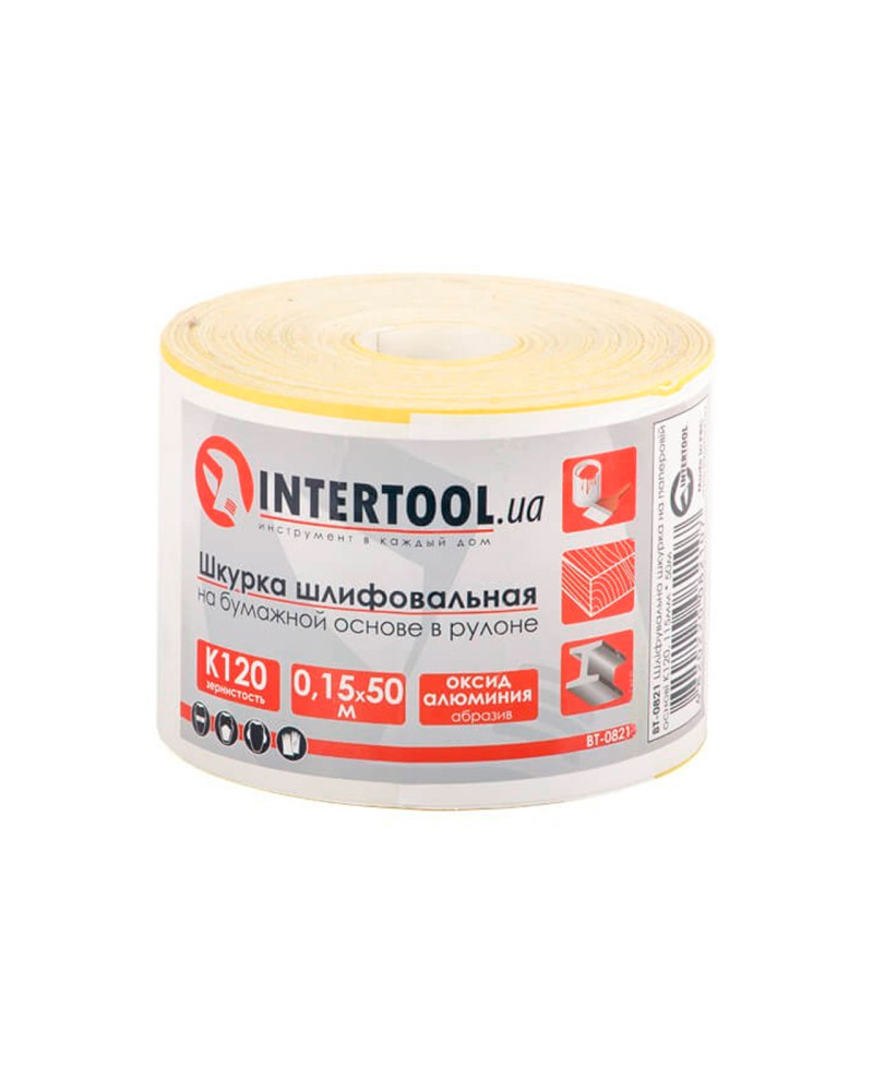 Шліфувальна шкурка Intertool - 115 мм x 50 м x P120 папір (BT-0821)