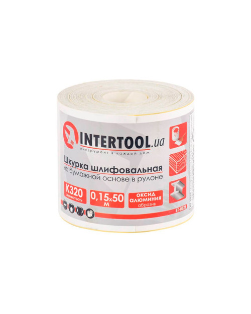 Шліфувальна шкурка Intertool - 115 мм x 50 м x P320 папір (BT-0826)