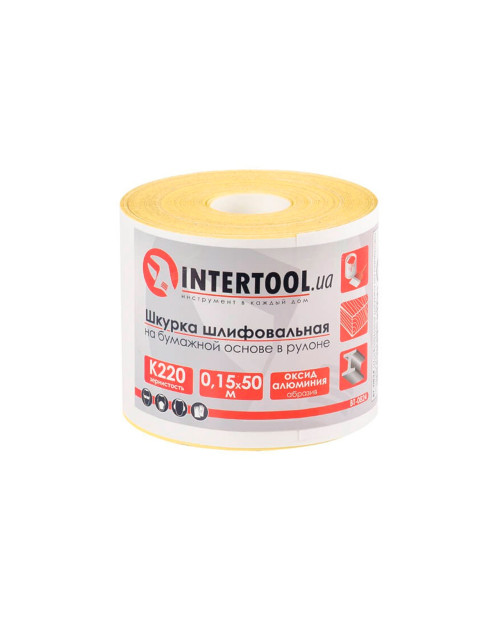 Шліфувальна шкурка Intertool - 115 мм x 50 м x P220 папір (BT-0824)
