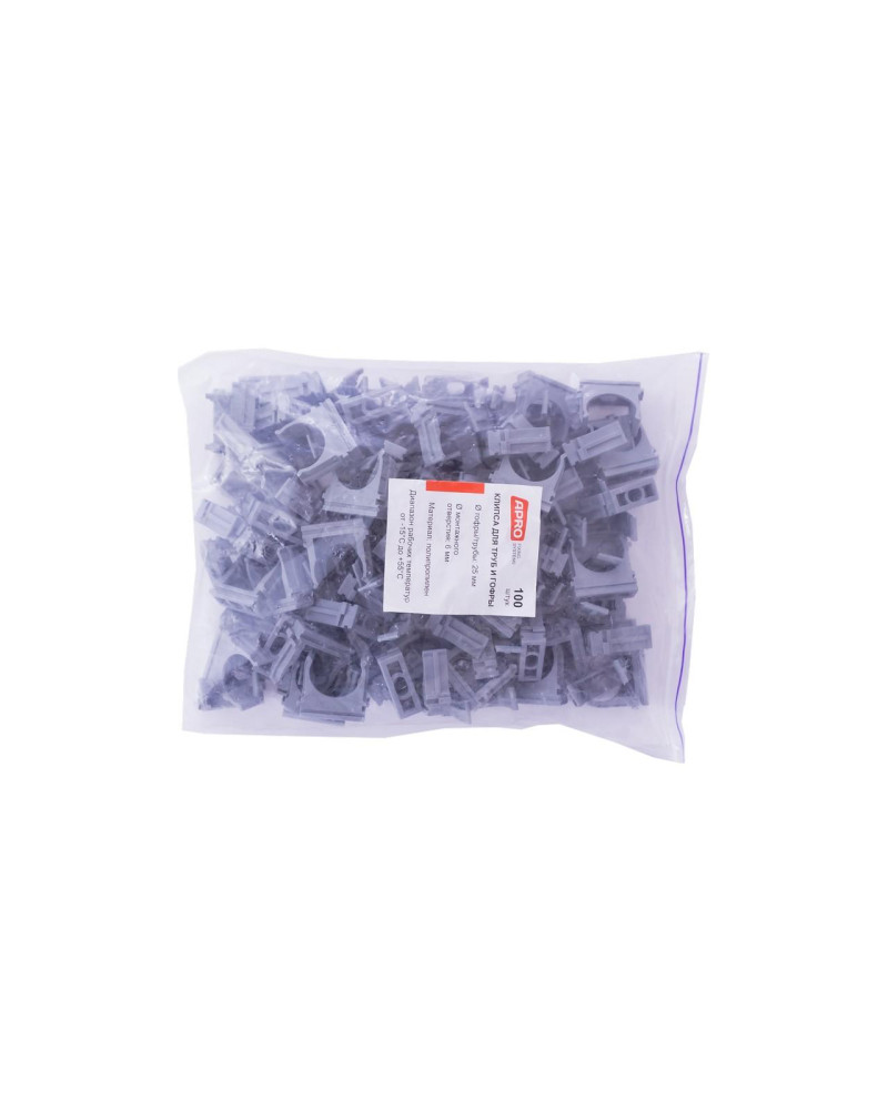 Кліпса для гофри Apro - 25 мм сіра (50 шт.) (KG-25G)