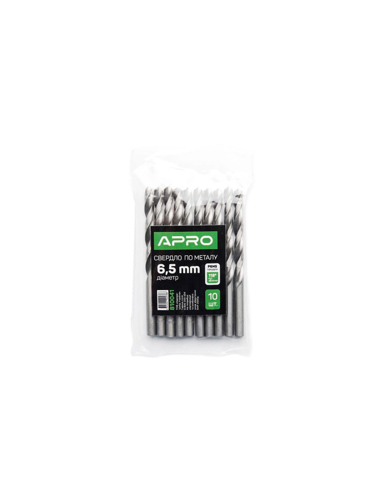 Свердло по металу Apro - 6,5 мм Р6М5 (810041)