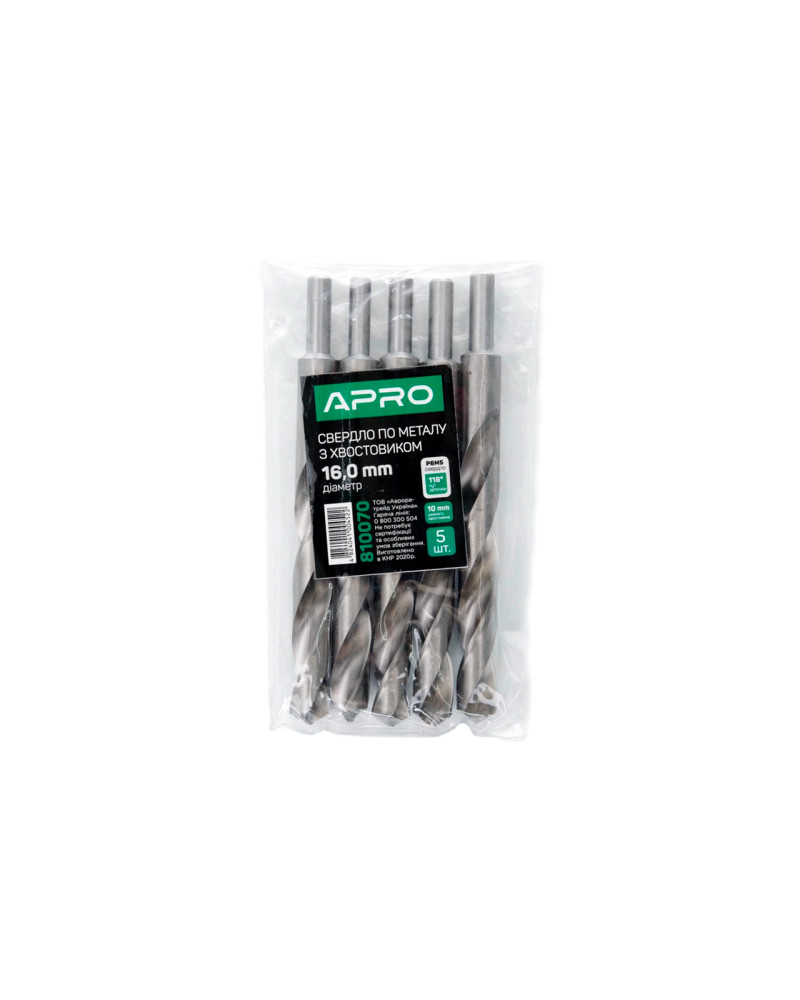 Свердло по металу Apro - 16,0 мм Р6М5 (810070)