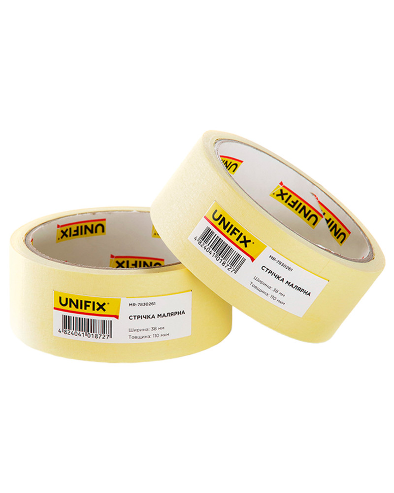 Стрічка малярська Unifix - 38 мм x 20 м жовта (MR-7830261)