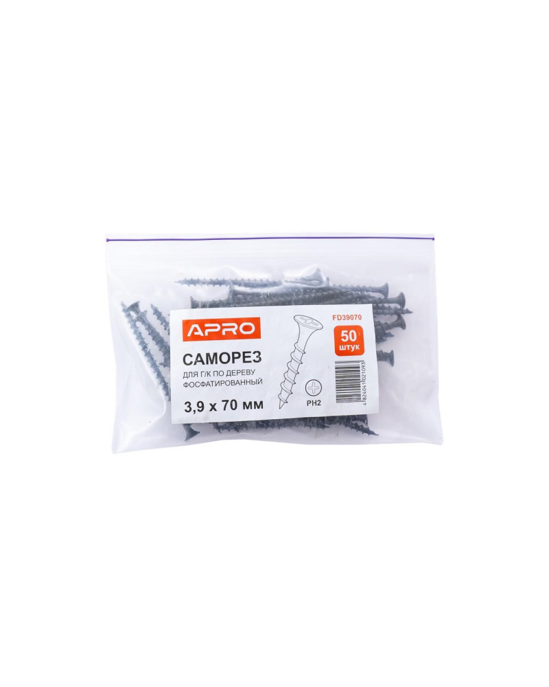 Саморіз по дереву Apro - 4,2 x 70 мм (50 шт.) (FD42070)