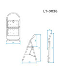 Драбина Intertool - 890 мм x 2 ступені 350 x 220 мм (LT-0036)