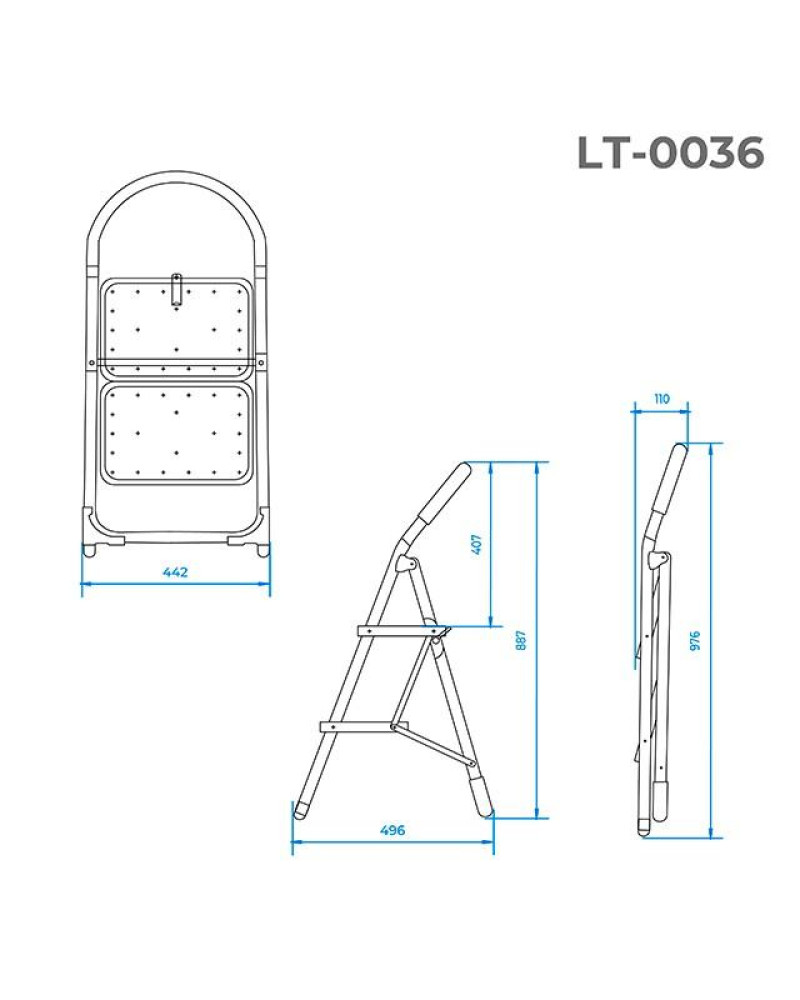 Драбина Intertool - 890 мм x 2 ступені 350 x 220 мм (LT-0036)