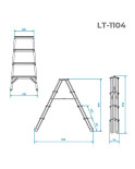 Драбина двостороння Intertool - 880 мм x 4 ступені (LT-1104)