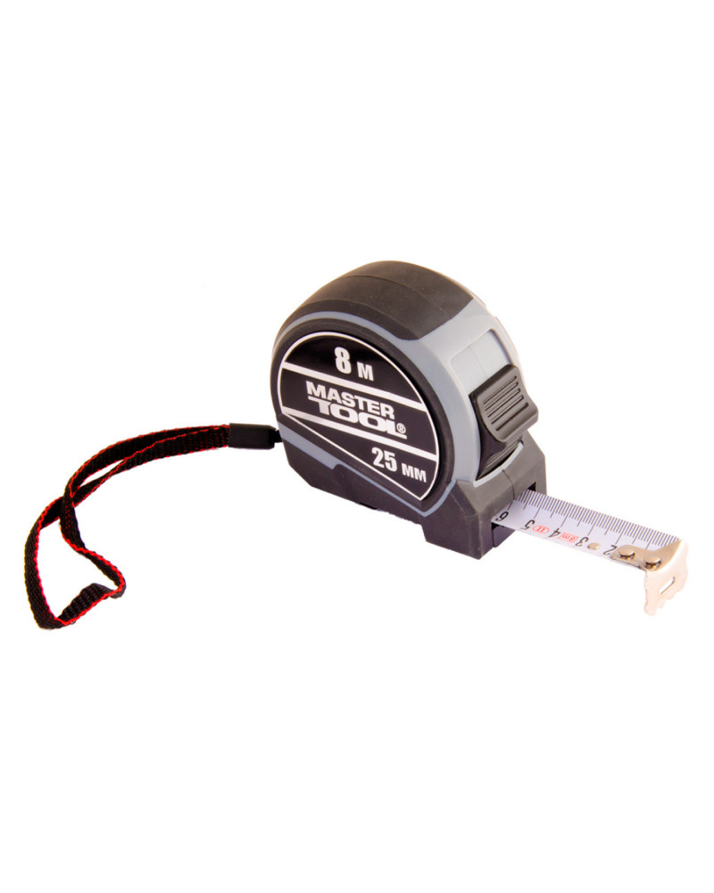 Рулетка Mastertool - 8 м x 25 мм 2 фіксатора (60-8025)