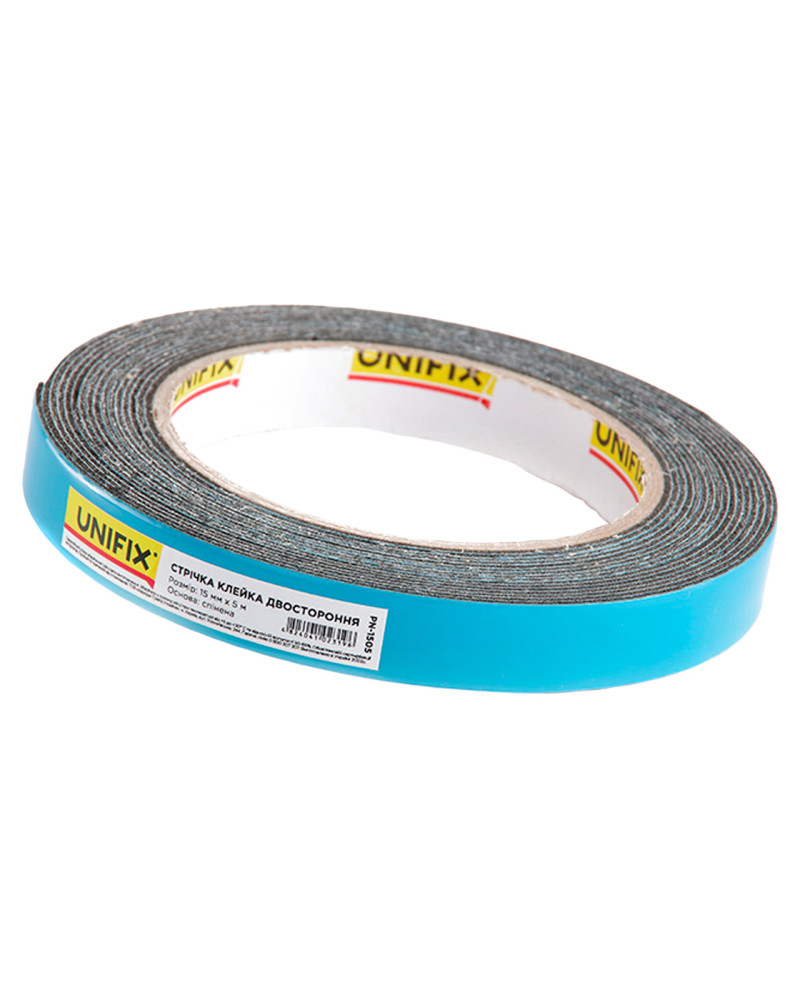 Скотч двосторонній Unifix - 15 мм x 5 м спінена (PN-1505)