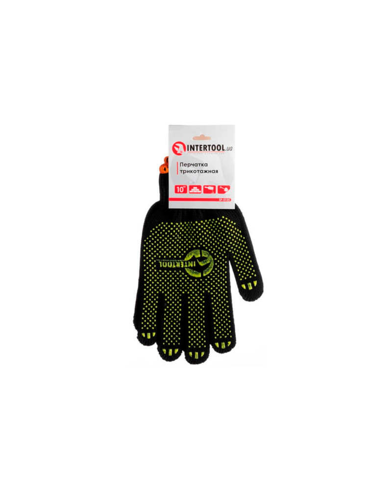 Рукавички Intertool - 60/40 з точкою 90г чорні 10