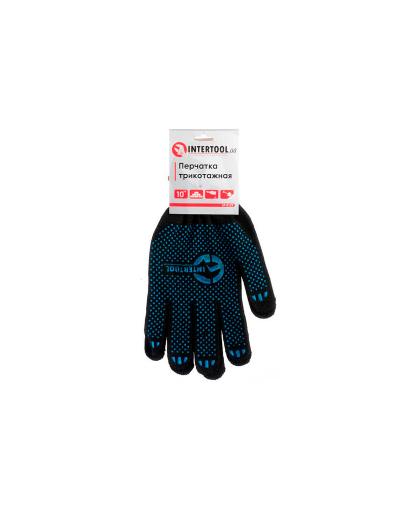 Рукавички Intertool - 70/30 з точкою 55г чорні 10