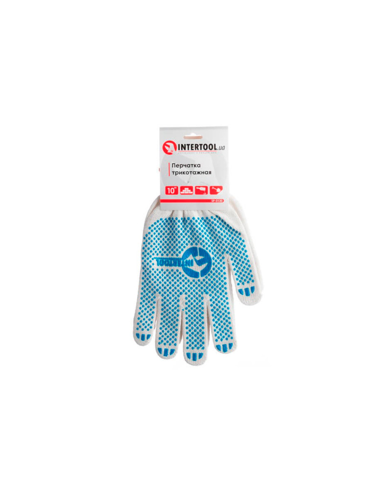 Рукавички Intertool - 70/30 з точкою 55г білі 10