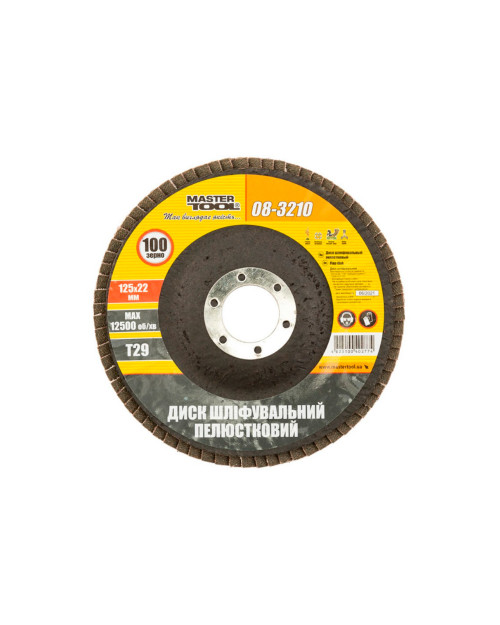 Круг пелюстковий торцевої Mastertool - 125 мм x Р100 вигнутий (08-3210)