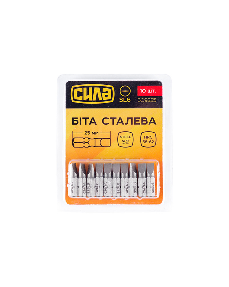 Біта Сила - SL6 x 25 мм (10 шт.) (309225)