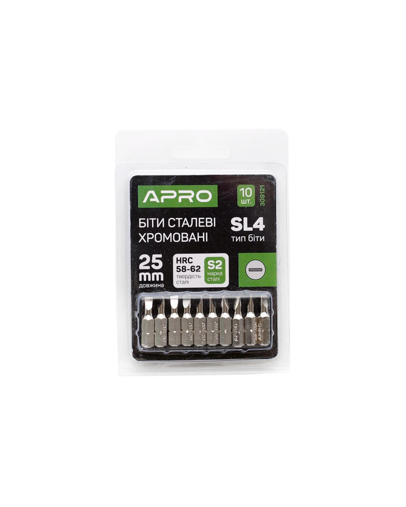 Біта Apro - SL4 x 25 мм хром (10 шт.) (309121)