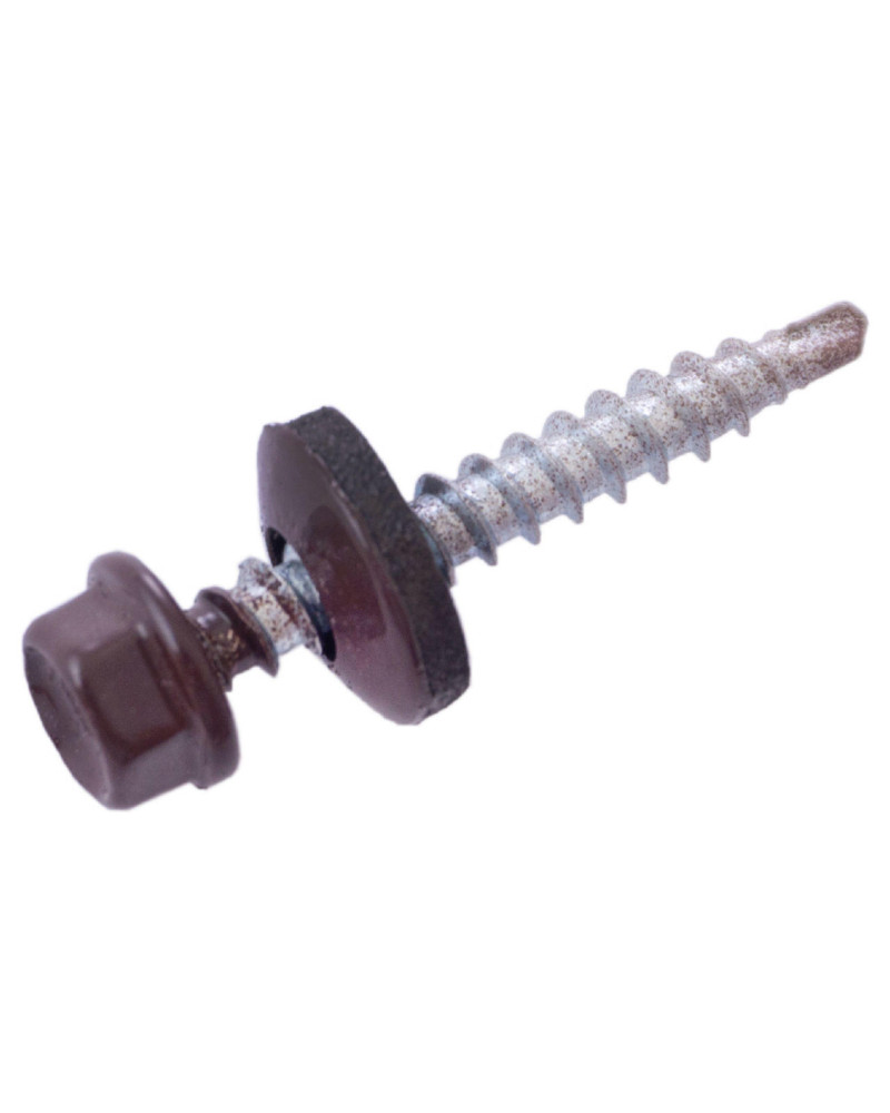 Саморіз покрівельний Apro - 4,8 x 35 мм RAL 8017 (50 шт.) (SDS48358017)
